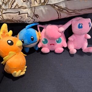 Set of 4 Pokemon Plush Animals